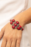 Color Wheel Garden - Red Bracelet - Paparazzi Accessories Bracelet Bedazzle Me Pretty Mobile Fashion Boutique