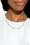 Colorblock Charm - Green Necklace - Paparazzi Accessories Necklace Bedazzle Me Pretty Mobile Fashion Boutique