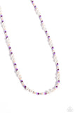 Colorblock Charm - Purple Necklace - Paparazzi Accessories Necklace Bedazzle Me Pretty Mobile Fashion Boutique