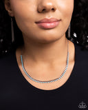 Colored Cadence - Blue Necklace - Paparazzi Accessories Necklace Bedazzle Me Pretty Mobile Fashion Boutique