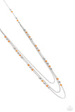Colorful Cadence - Orange Necklace - Paparazzi Accessories Necklace Bedazzle Me Pretty Mobile Fashion Boutique