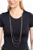 Colorful Cadence - Orange Necklace - Paparazzi Accessories Necklace Bedazzle Me Pretty Mobile Fashion Boutique