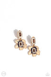 Colorful Clippings - Gold Clip-On Earrings - Paparazzi Accessories Clip-On Bedazzle Me Pretty Mobile Fashion Boutique