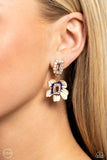 Colorful Clippings - Gold Clip-On Earrings - Paparazzi Accessories Clip-On Bedazzle Me Pretty Mobile Fashion Boutique