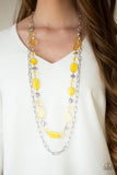 Colorful Couture - Yellow Necklace - Paparazzi Accessories Necklace Bedazzle Me Pretty Mobile Fashion Boutique
