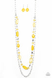 Colorful Couture - Yellow Necklace - Paparazzi Accessories Necklace Bedazzle Me Pretty Mobile Fashion Boutique