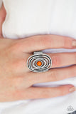 Colorfully Chaotic - Orange Ring - Paparazzi Accessories Ring Bedazzle Me Pretty Mobile Fashion Boutique