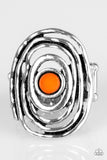 Colorfully Chaotic - Orange Ring - Paparazzi Accessories Ring Bedazzle Me Pretty Mobile Fashion Boutique