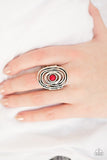 Colorfully Chaotic - Red Ring - Paparazzi Accessories Ring Bedazzle Me Pretty Mobile Fashion Boutique