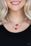 Colorfully Charming - Red Necklace - Paparazzi Accessories Necklace Bedazzle Me Pretty Mobile Fashion Boutique