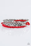 Colorfully Chromatic - Red Bracelet - Paparazzi Accessories Bracelet Bedazzle Me Pretty Mobile Fashion Boutique