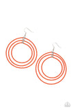 Colorfully Circulating - Orange Earrings - Paparazzi Accessories Earrings Bedazzle Me Pretty Mobile Fashion Boutique
