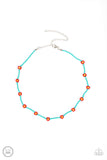 Colorfully Flower Child - Blue Necklace - Paparazzi Accessories Necklace Bedazzle Me Pretty Mobile Fashion Boutique