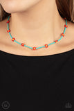 Colorfully Flower Child - Blue Necklace - Paparazzi Accessories Necklace Bedazzle Me Pretty Mobile Fashion Boutique