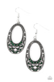 Colorfully Moon Child - Green Earrings - Paparazzi Accessories Earrings Bedazzle Me Pretty Mobile Fashion Boutique