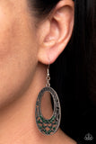 Colorfully Moon Child - Green Earrings - Paparazzi Accessories Earrings Bedazzle Me Pretty Mobile Fashion Boutique