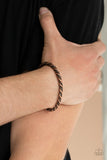 Combat Ready - Copper Mens Bracelet - Paparazzi Accessories Mens Bracelet Bedazzle Me Pretty Mobile Fashion Boutique