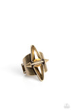 Combustible Compass - Brass Ring - Paparazzi Accessories Ring Bedazzle Me Pretty Mobile Fashion Boutique