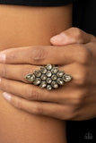 Combustible Iridescence - Brass Ring - Paparazzi Accessories Ring Bedazzle Me Pretty Mobile Fashion Boutique