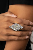 Combustible Iridescence - White Ring - Paparazzi Accessories Ring Bedazzle Me Pretty Mobile Fashion Boutique