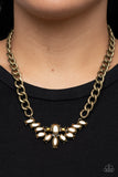 Come at Me - Brass Necklace - Paparazzi Accessories Necklace Bedazzle Me Pretty Mobile Fashion Boutique