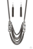 Come CHAIN or Shine - Black Necklace - Paparazzi Accessories Necklace Bedazzle Me Pretty Mobile Fashion Boutique
