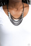 Come CHAIN or Shine - Black Necklace - Paparazzi Accessories Necklace Bedazzle Me Pretty Mobile Fashion Boutique