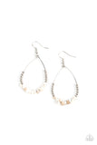 Come Out of Your SHALE - White Earrings - Paparazzi Accessories Earrings Bedazzle Me Pretty Mobile Fashion Boutique