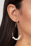 Come Out of Your SHALE - White Earrings - Paparazzi Accessories Earrings Bedazzle Me Pretty Mobile Fashion Boutique