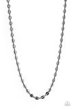 Come Out Swinging - Black Mens Necklace - Paparazzi Accessories Mens Necklace Bedazzle Me Pretty Mobile Fashion Boutique