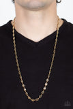 Come Out Swinging - Gold Mens Necklace - Paparazzi Accessories Mens Necklace Bedazzle Me Pretty Mobile Fashion Boutique