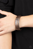 Come Under The Hammer - Copper Bracelet - Paparazzi Accessories Bracelet Bedazzle Me Pretty Mobile Fashion Boutique