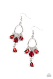 Coming in Clutch - Red Earrings - Paparazzi Accessories Earrings Bedazzle Me Pretty Mobile Fashion Boutique