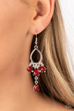 Coming in Clutch - Red Earrings - Paparazzi Accessories Earrings Bedazzle Me Pretty Mobile Fashion Boutique