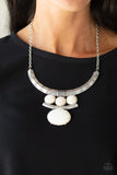 Commander In CHIEFETTE - White Necklace - Paparazzi Accessories Necklace Bedazzle Me Pretty Mobile Fashion Boutique