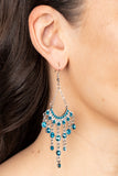 Commanding Candescence - Blue Earrings - Paparazzi Accessories Earrings Bedazzle Me Pretty Mobile Fashion Boutique