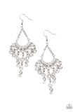 Commanding Candescence - White Earrings - Paparazzi Accessories Earrings Bedazzle Me Pretty Mobile Fashion Boutique