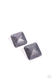 Commercially Corporate - Silver Post Earrings - Paparazzi Accessories Post Earrings Bedazzle Me Pretty Mobile Fashion Boutique
