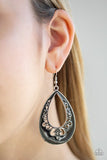 Compliments To The CHIC - Black Earrings - Paparazzi Accessories Earrings Bedazzle Me Pretty Mobile Fashion Boutique