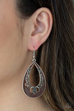Compliments To The CHIC - Brown Earrings - Paparazzi Accessories Earrings Bedazzle Me Pretty Mobile Fashion Boutique