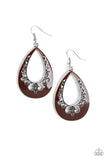 Compliments To The CHIC - Brown Earrings - Paparazzi Accessories Earrings Bedazzle Me Pretty Mobile Fashion Boutique