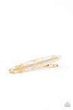 Confetti Couture - Gold Hair Clip - Paparazzi Accessories Hair Clip Bedazzle Me Pretty Mobile Fashion Boutique