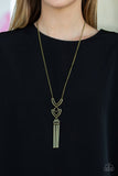Confidently Cleopatra - Brass Necklace - Paparazzi Accessories Necklace Bedazzle Me Pretty Mobile Fashion Boutique