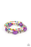 Confidently Crafty - Purple Bracelet - Paparazzi Accessories Bracelet Bedazzle Me Pretty Mobile Fashion Boutique