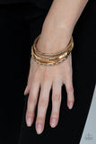 Confidently Curvaceous - Gold Bracelet - Paparazzi Accessories Bracelet Bedazzle Me Pretty Mobile Fashion Boutique