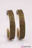 Conga Line - Brass Earrings - Paparazzi Accessories Earrings Bedazzle Me Pretty Mobile Fashion Boutique