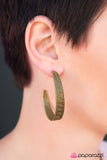Conga Line - Brass Earrings - Paparazzi Accessories Earrings Bedazzle Me Pretty Mobile Fashion Boutique