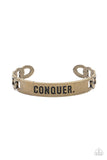 Conquer Your Fears - Brass Mens Bracelet - Paparazzi Accessories Mens Bracelet Bedazzle Me Pretty Mobile Fashion Boutique