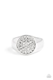 Conquest - White Ring - Paparazzi Accessories Ring Bedazzle Me Pretty Mobile Fashion Boutique