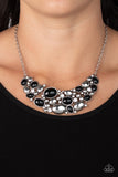 Contemporary Calamity - Black Necklace - Paparazzi Accessories Necklace Bedazzle Me Pretty Mobile Fashion Boutique